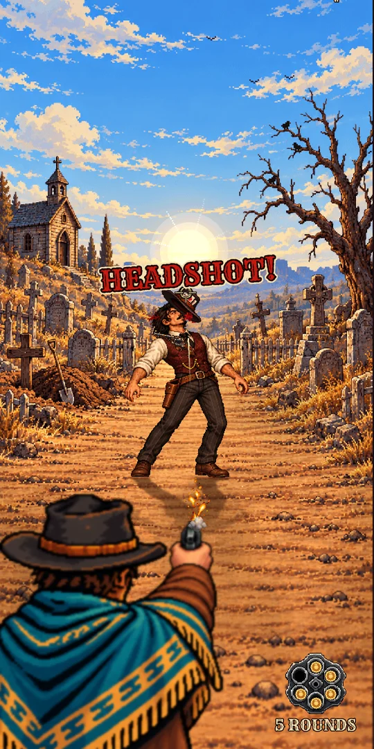 A headshot on the cemetery road
